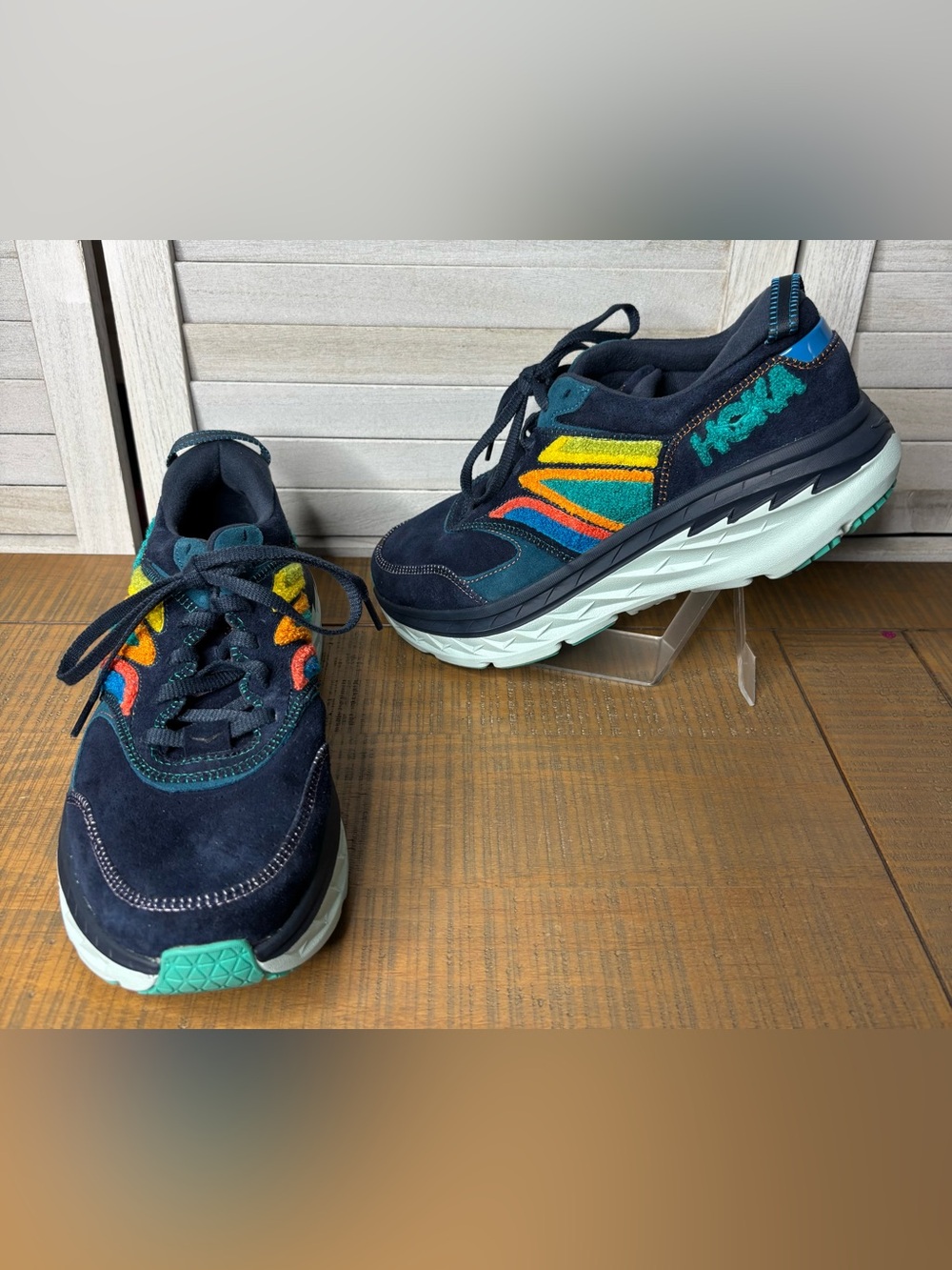 Hoka Bondi L Embroidery Unisex Sneakers Mens 10.5 Womens 11.5 Outer Space VGUC
